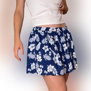 Hollister navy tropical print skirt